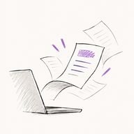 Rajz: laptopból kirepülő pályázati lapok